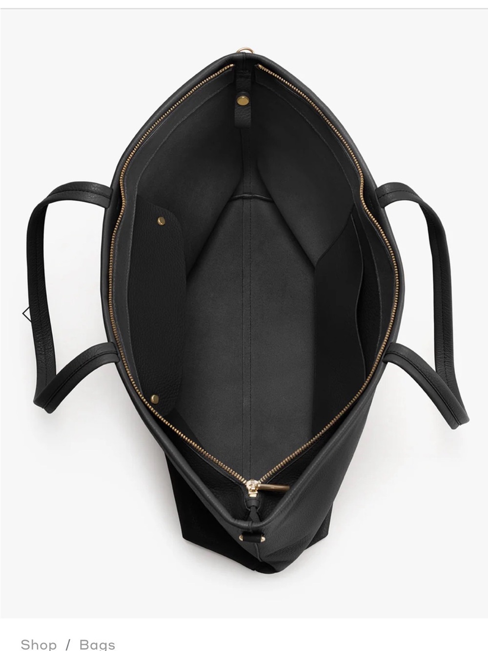 Cuyana Tall Black Leather Pebbled Zipper Tote with Cuyana Insert - Picture 10 of 11